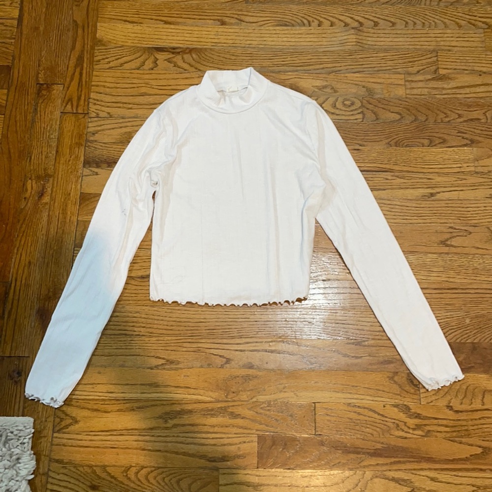 Garage Mock Neck Crop Top Long Sleeve